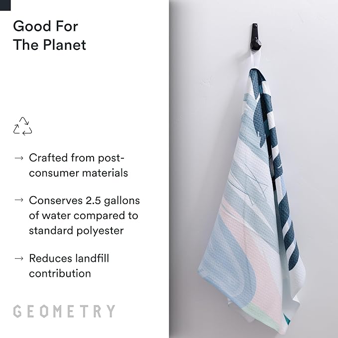 GEOMETRY Kitchen Tea Towels - Quick Dry Microfiber Dish Towels for Kitchen Create, 18" x 30" 1 Pack
