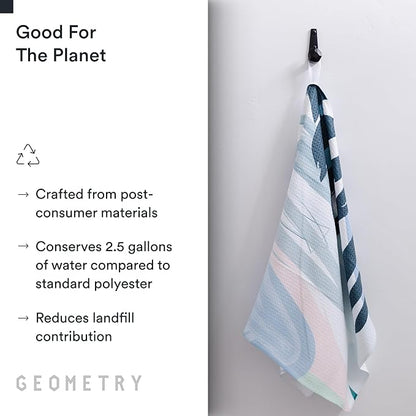 GEOMETRY Kitchen Tea Towels - Quick Dry Microfiber Dish Towels for Kitchen Create, 18" x 30" 1 Pack