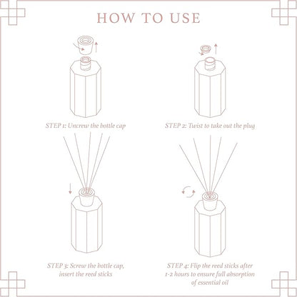 Reed Diffuser Set, Peach Oolong Scented Oil Diffuser, 6.76 fl oz (200 ml) Home Fragrance Diffuser with Reed Sticks, Air Fresheners for Home, Bathroom Shelf Decor