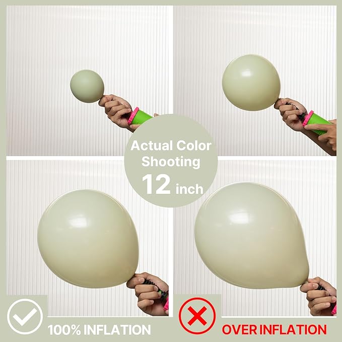 PartyWoo Sage Green Balloons 50pcs 12 Inch Boho Dusty Olive Green Latex Balloons for Birthday Baby Shower Graduation Engagement Wedding Dinosaur Jungle Golf Football Theme Party Decorations Green-F32