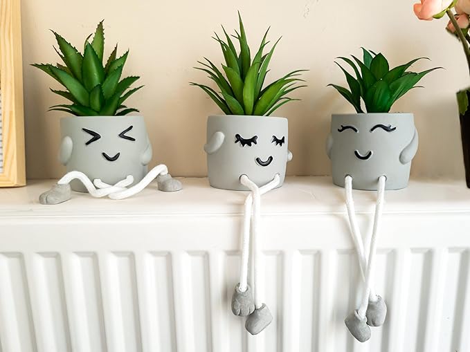 OLEEK small fake plants office decor - fake succulents plants artificial for desk decor - fake plant office decorations for work - office decor for women - office plants cubicle accessories room décor