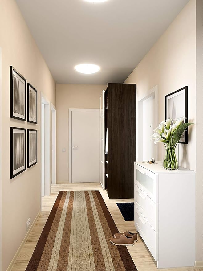 Custom Cut Hallway Runner Rug, Slip Resistant, 31 Inch Wide X Your Choice of Length, Chain Brown, 31 Inch X 35 feet
