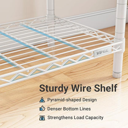 VIPEK X40 Expandable Large Reach-in Closet Rack Adjustable from 6'4" to 8'2'' with Extendable Shelves and Hanger Rods, Walk-in Clothes Rack Mental Freestanding Clothing Racks, Max Load 1240LBS, White