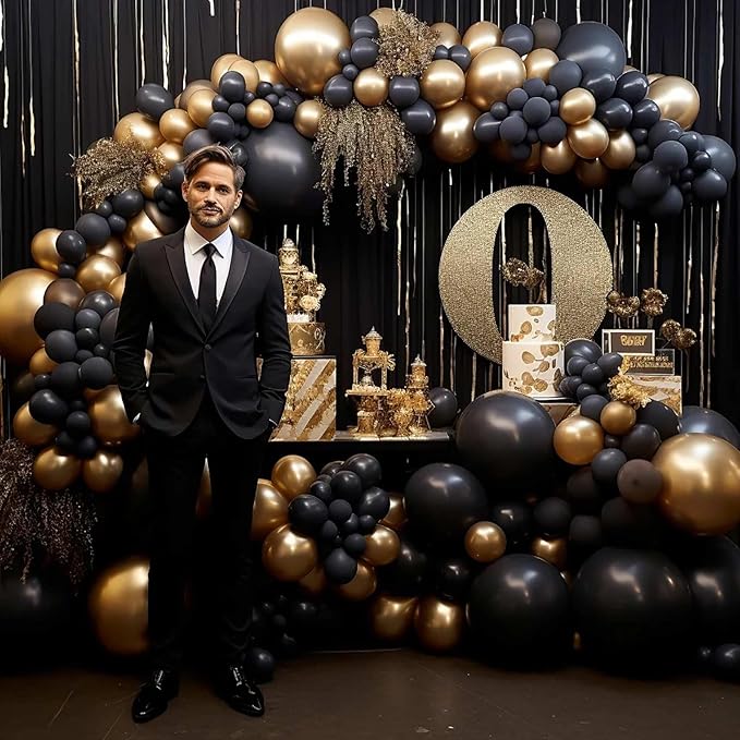 KALOR 12 Inch Metallic Gold Balloons, 50 Pcs Latex Helium Metallic Balloons for Kid's Birthday Party, Baby Shower, Wedding, Graduate Party Decorations