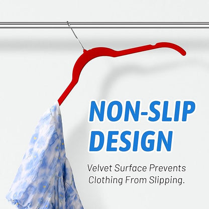 30 Pack Velvet Hangers Multicolor Set – Non-Slip Slim Flocked Clothes Hangers with Notches & 360° Swivel Hook, Space-Saving Felt Hangers for Dresses, Shirts, Coats