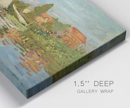 Wexford Home Home Decor Landscape Canvas Wall Art Abstract Floral Painting Modern Pictures Artwork Decoration for Living Room Kitchen Bathroom Office, Ready to Hang, Regatta-at-Argenteuil