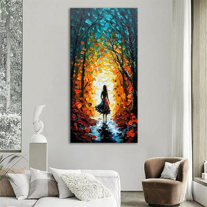Alenoss Hand Painted Modern Oil Paintings on Canvas Wall Art Vertical Abstract Painting Large Contemporary Wall Art Textrued Wall Painting for Living Room Bedroom