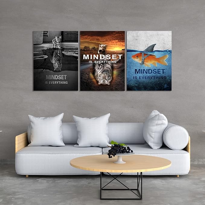 Success Wall Painting Inspirational Wall Art Office Wall Decor Motivational Wall Art Canvas Black Poster Positive Inspirational Framed Artwork Prints Picture for Living Room Office [60''W x 28''H]