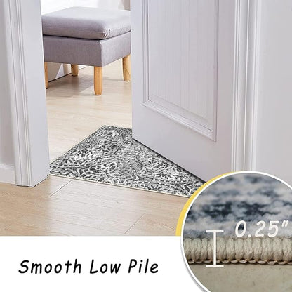 vivorug Runner Rug 2'x8' Machine Washable Non-Slip Runners for Hallways Kitchen Entryway Laundry Room Vintage Medallion Carpet Hallway Runner Grey