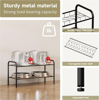 2-Tier Metal Shoe Rack, Free Standing Shoe Storage Rack for Entryway, Closet and Hallway (Black, 2-Tier-Short)
