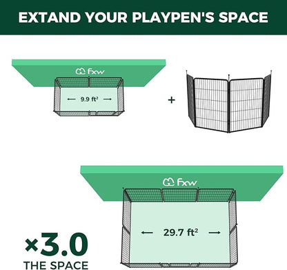 FXW Instant Unleashed Dog Playpen, Portable Pet Fence for Outdoor, RV Trips, and Camping, 40inch, 4 Panels for Medium and Large Dogs│Patented