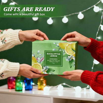 Eucalyptus Lemon Candles for Home Scented, 12oz Large Scented Candles for Women Men, Natural Soy Aromatherapy Candle, 70 Hours Long Burning Amber Jar Candle Gifts for Mom, Dad, Her, Wife