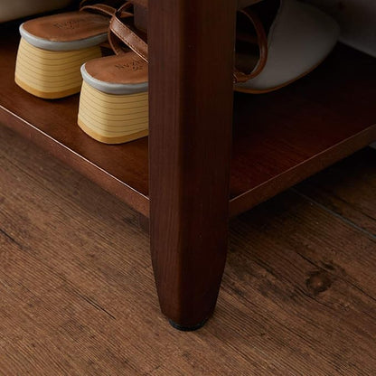 XKZG Storage Bench Wooden Shoe Rack Bench Rustic Solid Wood Entryway Bench (Brown,39.4")