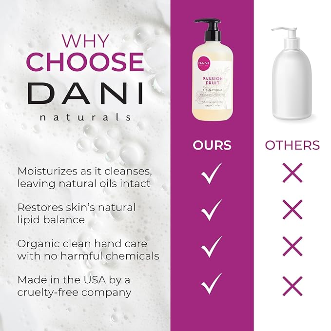 Naturals Moisturizing Hand Soap - Passion Fruit Scent, Hydrating, Sulfate-Free & Paraben-Free, 12 Oz Bottle with Pump, Gentle Cleansing for Dry Skin