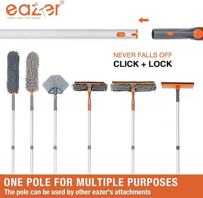 eazer Professional Window Squeegee, 2-in-1 Rotatable Squeegee for Window Cleaning Kit, Window Cleaner Tool, Window Washing Equipment Kit with Extension Pole (20''-30'') for Shower/Windshield