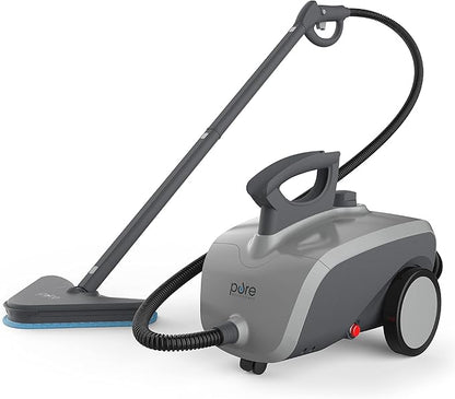 Pure Enrichment PureClean Steam Cleaner with 17 Accessories, Multi-Purpose Household Rolling Steamer for Chemical-Free Deep Cleaning of Floors, Upholstery, Windows, Grout, Grills, Cars, and More