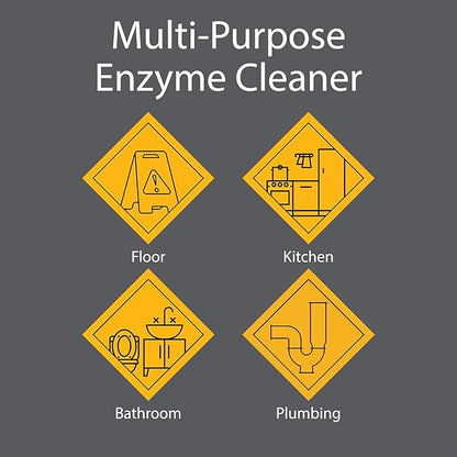 Pro-Grade Multi-Purpose Probiotic Enzyme Cleaner - Pet Stain and Odor Remover, Drain Cleaner - Powerful Cleaning & Odor Eliminating Formula For Professional & Home Surfaces - 1 Gallon