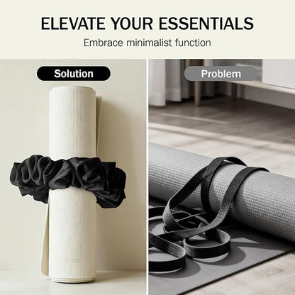 Slim Panda Yoga Mat Scrunchie, Secures Your Mat In Style & Cute, Durable Stretchable Velvet Fabric Yoga Mat Carrying Strap Fits All Standard Yoga Mats (mat not included)