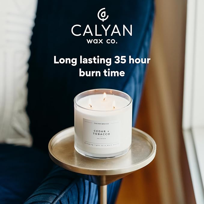 Calyan Wax Co. Passionfruit & Ginger 3 Wick Scented Candle - 43 Hour Burn - Luxury 3 Wick Soy Candles - Non Toxic Soy Wax Candles - Long Lasting Large Glass Jar Candle for Home - 14.9oz