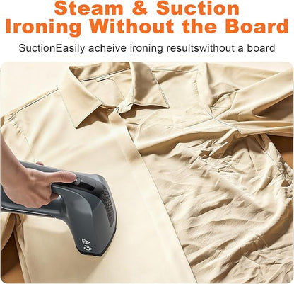 GHORA Vacuum Steamer for Clothes, 2500Pa Strong Suction Handheld Garment Steamer, Portable Travel Steamer & Iron Dual-Mode (110-120V)