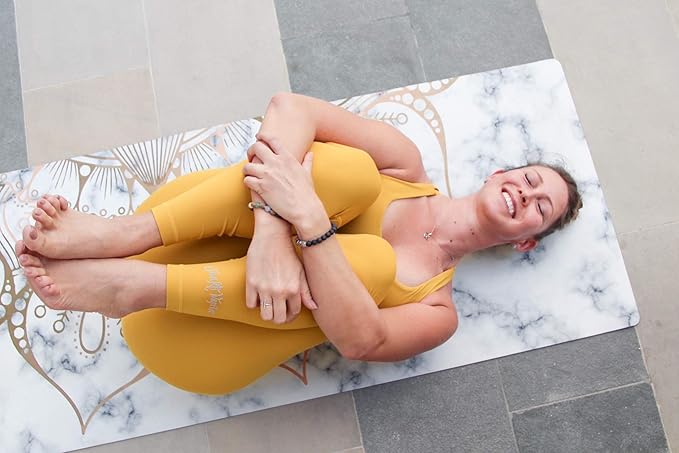 Suede yoga mat - Premium Printed Natural Eco-friendly Non-Slip Mat Great for Hot Yoga, Pilates, Workouts (72 inch x 24 inch x 3mm thick)