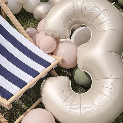 Cream 2 Balloons, 40 Inch Giant Helium Foil Number 0-9 Beige 2th Birthday Balloon for Boys Girls, Self Inflating White Sand Digit 2 Balloons for Women Men Anniversary Party Decorations Supplies