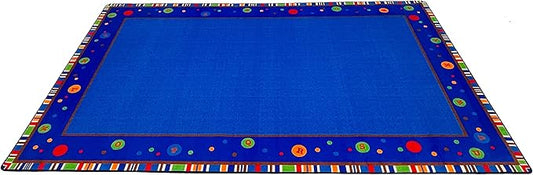 ABC Dots School Rug, 7'6" x 12' Rectangle, Multicolored, Educational Classroom Rug, Kids Learning Play Mat | Area Rug for Bedroom or Playroom