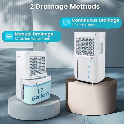 COSTWAY 73 Pint Dehumidifier for Basement, 4500 Sq. Ft Home Dehumidifier with 5 Modes, 3-Color Indicator Light, 1.7 Gallon Water Tank