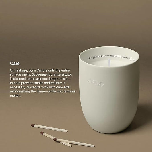 Aesop Ptolemy Aromatique Candle | Resinous, Earthy, Woody Scented | 55-65 Hour Burn Time | Vegan-Friendly | 10.5 oz