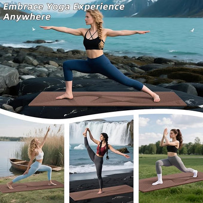ILILI Yoga Mat, 72x25×0.3 Inch, Non-Slip, TPE Exercise Mat, Tear-Resistant, Fitness Yoga Mat with Carrying Strap, Ideal for Yoga, Pilates, Home Workouts, Stretching & All Fitness Routines