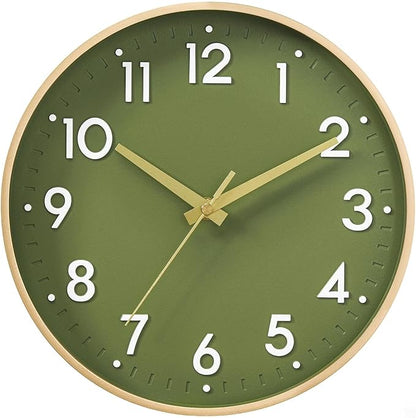 Mosewa Wall Clock 8 Inch, Battery Operated Silent Non-Ticking Modern Analog Clock Decorative for Kitchen, Bedroom, Office(Gold)