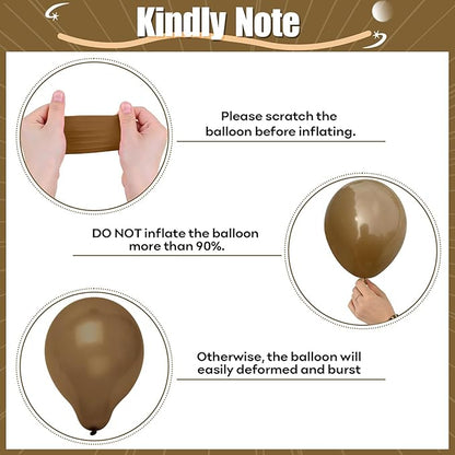 Brown Gold Balloons, 12 inch Double Stuffed Brown Gold and Cream Beige Balloons for Neutral Baby Shower Boho Wedding Birthday Party Decorations