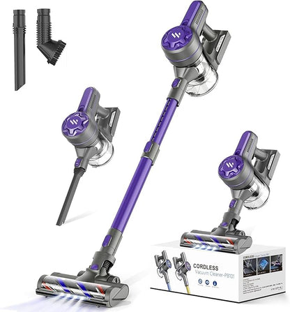 Cordless Vacuum Cleaner, Vacuum Cleaner for Home with 80000 RPM High-Speed Brushless Motor, Up to 40 Mins Runtime, 2 Adjustable Suction, Anti-Tangle, Lightweight Stick Vacuum for Hard Floor