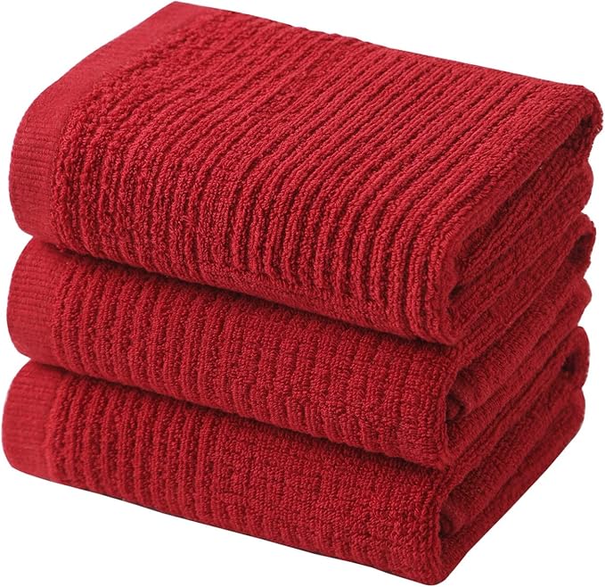 Glynniss Dish Towels for Kitchen, Absorbent Cotton Kitchen Towels for Drying Dishes, Terry Cloth for Cleaning Set of 3