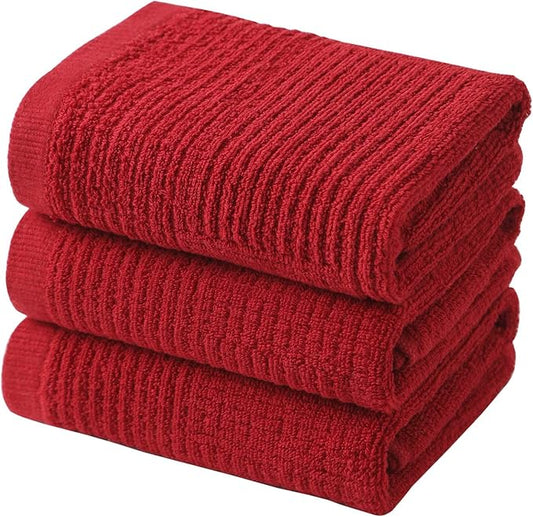 Glynniss Dish Towels for Kitchen, Absorbent Cotton Kitchen Towels for Drying Dishes, Terry Cloth for Cleaning Set of 3