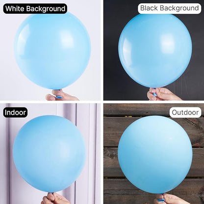 PartyWoo Light Blue Balloons 50 pcs 12 Inch Baby Pastel Sky Aqua Blue Latex Helium Balloons for Graduation Baby Shower Gender Reveal Wedding Under the Sea Birthday Party Decorations Blue-Y4
