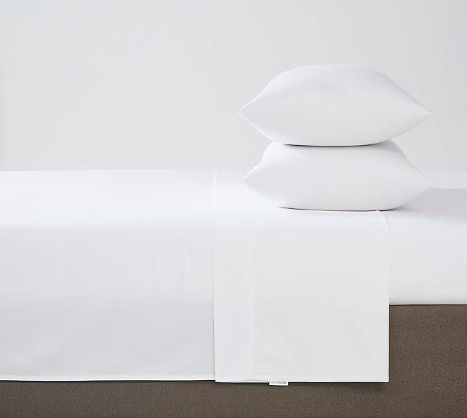Linen Closet Queen Sheet Set – 4-Piece Cotton Blend, 1200 Thread Count Ultra Soft & Silky Sateen, Moisture Wicking, Wrinkle Resistant, Quick Dry, Deep Pocket up to 18", Durable & Easy Care, White