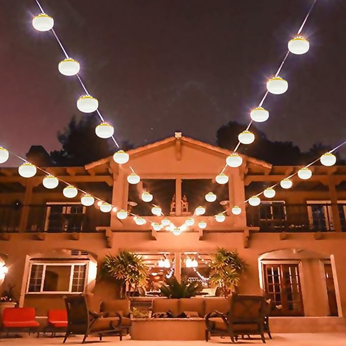 New Upgrade 50FT Construction String Lights LED Industrial Grade Best for Construction Sites,Renovation, Walkways,Patio,Mine cave,Outdoor Lighting Solutions Use,Free for Climbing Hook 3Prong