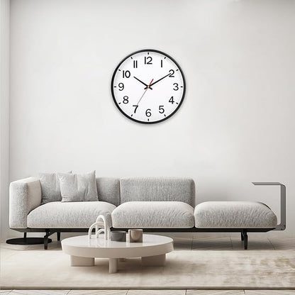 Wall Clocks Battery Operated 12 inch Modern Wall Clock,Silent Non Ticking Wall Clock for Living Room Bedroom Kitchen Office Classroom Decor (White and Black)