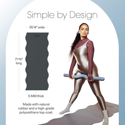 Bala Yoga Mat for Home Gym - Non Slip Exercise Mat for Home Workout, Stretching, Pilates, Aerobics & Floor & Fitness Work Out - Indoor Exercising Mat