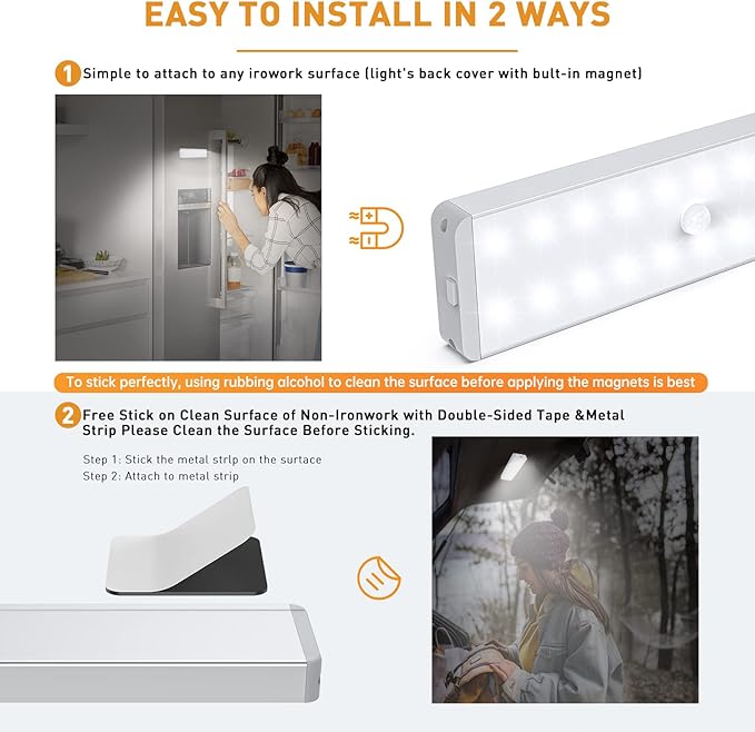 LED Closet Light with Charging Station, 5 Pcs Dimmer Rechargeable Motion Sensor Under Cabinet Lighting, Stick-Anywhere Night Safe Light Bar for Wardrobe,Kitchen