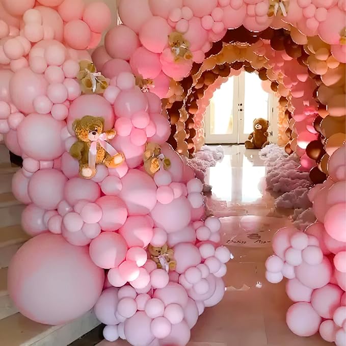 PartyWoo Pastel Pink Balloons, 50 pcs 12 Inch Pink Balloons, Baby Pink Balloons for Balloon Garland Balloon Arch as Birthday Party Decorations, Wedding Decorations, Baby Shower Decorations, Pink-Q05