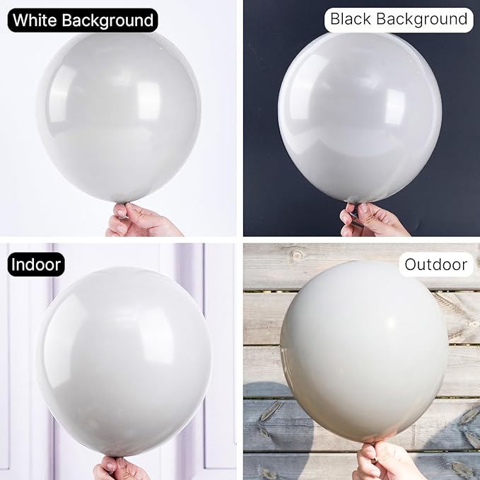 PartyWoo Gray Balloons 50 pcs 12 Inch Pastel Gray Latex Balloons for Graduation Wedding Baby Shower Bridal Shower Gender Reveal Anniversary Birthday Party Decorations Gray-Y76