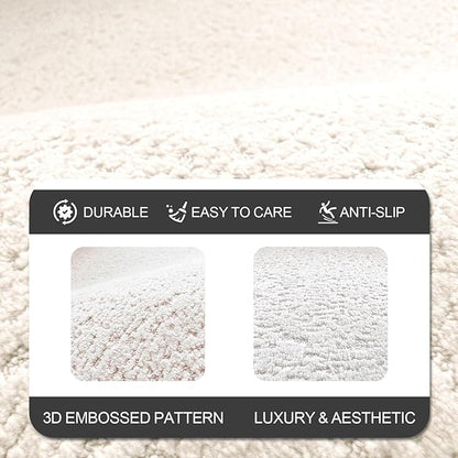 Bathroom Runner Rugs, Thin Absorbent Non-Slip Bath Mat, Quick Dry Low Pile Mats for Bathroom Floor Front of Bathtub,Shower Room,Sink,24"×60",White
