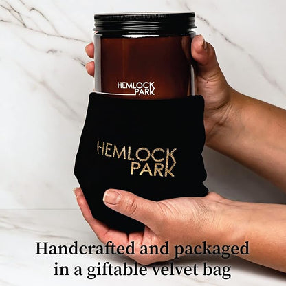 Hemlock Park Crackling Wood Wick Candle Handcrafted with Natural Coconut Wax (Large 16 oz, Palo Santo)