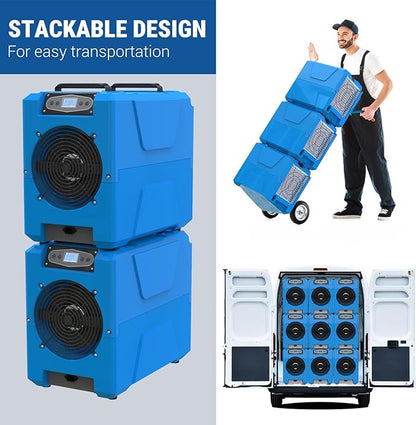 MOUNTO Commercial Dehumidifier, 150 Pint High-Capacity, Includes Pump Drain Hose for Water Damage Restoration, Ideal for Basements, Warehouses & Job Sites