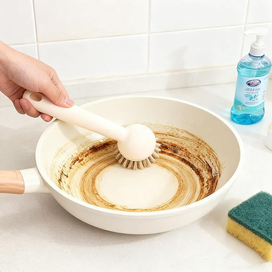 Rotating Long Handle Cleaning Brush,Cleaning Brush for Kitchen, Scrub Brush for Pans, Pots, Kitchen Sink Cleaning, Pack of 2 Plastic Adjustable Household Tool