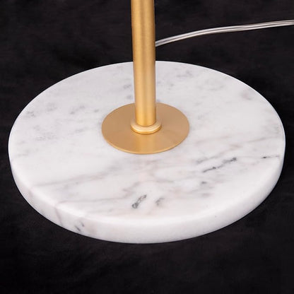 Wellmet Gold Floor Lamp for Living Room, Boho Floor Lamp with White Wood Beads for Bedroom, Unique Round Decorative Floor Lamps Lighting Fixture 60'' Sofa Bedside Standing Corner Lamp
