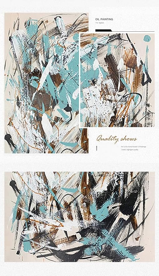 Hand Painted Blue and Black Abstract Oil Painting For Bedroom,Frame Large Wall Art for Office, Modern 3D Artwork For Living Room Home and Office Wall Décor Ready to Hand 28" x 40"