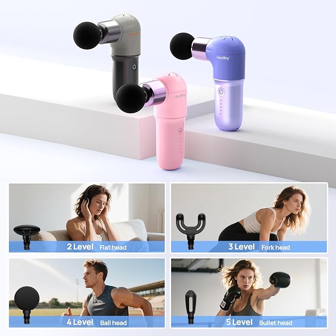 Super Mini Massage Gun, Deep Tissues Percussion Muscle Massager, Compact Sports Travel Massage Gun, Portable Massager Gun for Gifts for her him, Black